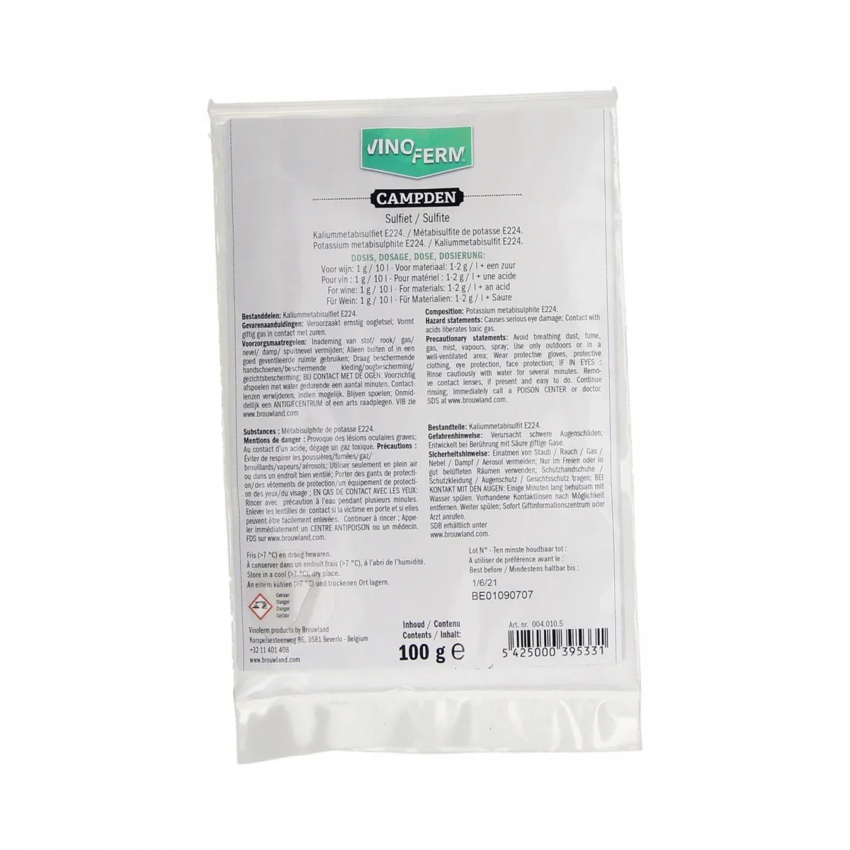 Kaliumpyrosulfit - Vinoferm campden 100g