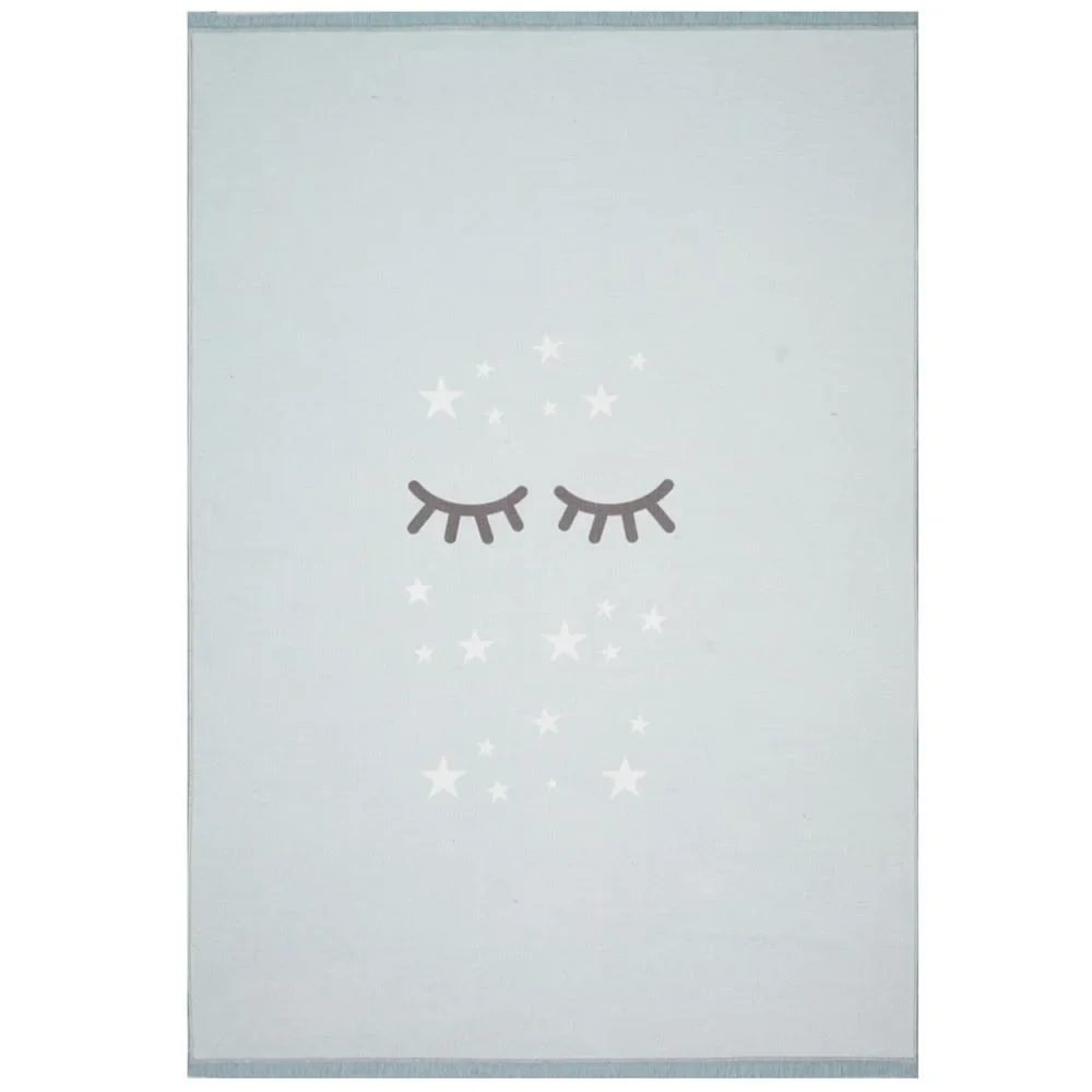 Livone Kinderteppich waschbar schlafende Augen mint, Teppichgrösse: 100 x 160 cm