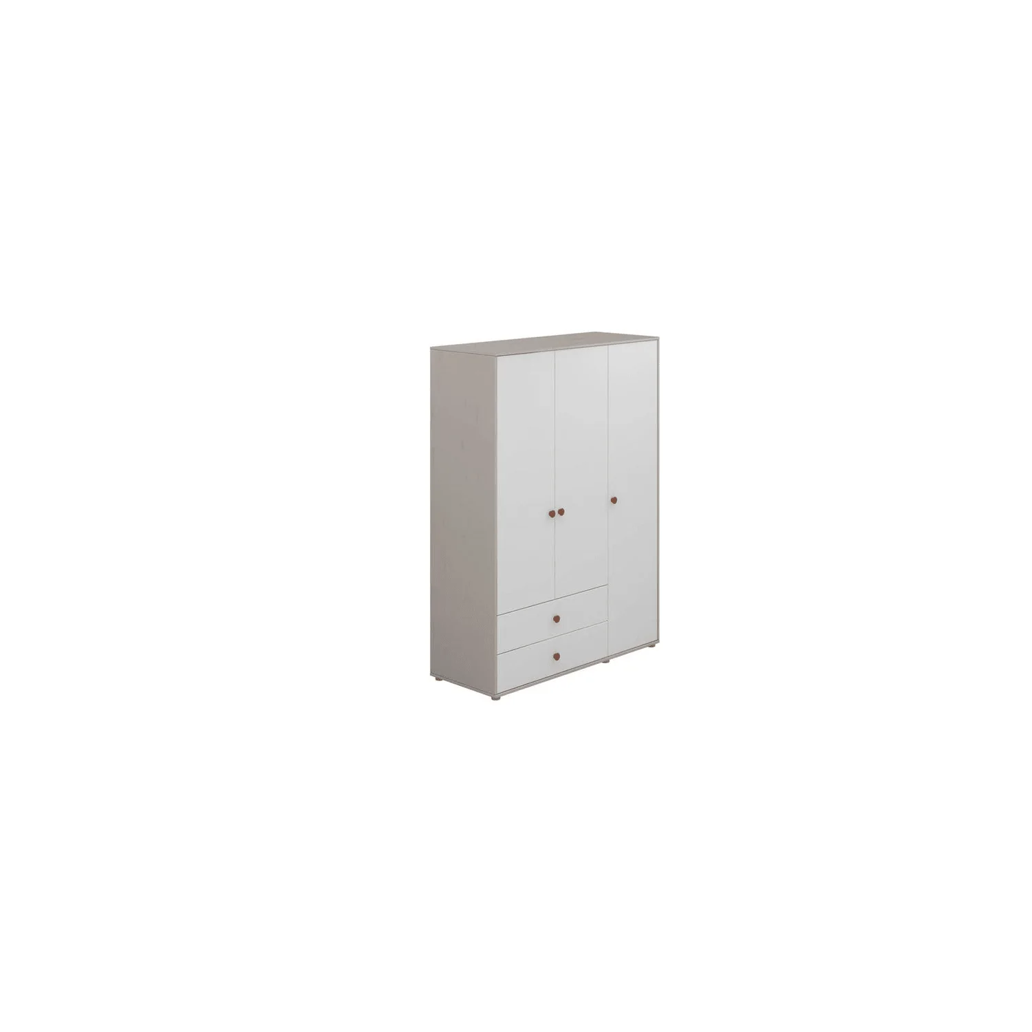 Flexa Kleiderschrank - Classic, 150x202,5 cm, Farbe: Grau gekalkt / Weiß / Rouge