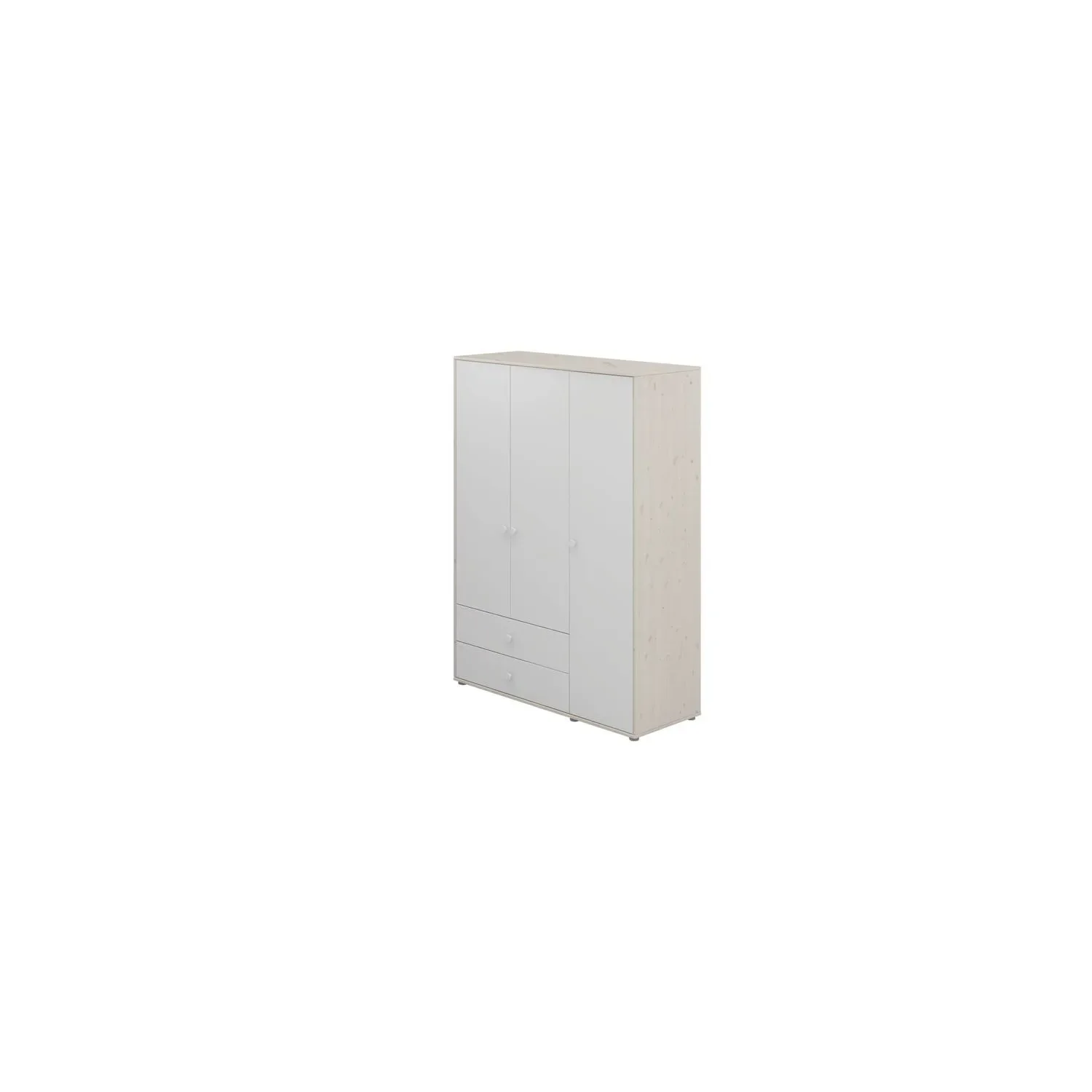 Flexa Kleiderschrank - Classic, 150x202,5 cm, Farbe: Weiß gekalkt / Weiß / Weiß