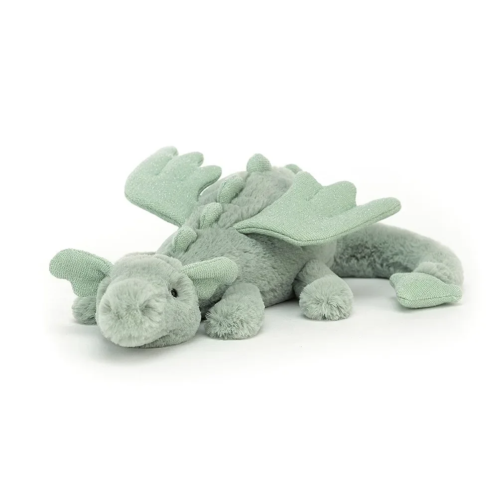 Jellycat Kuscheltier, Plüschtier, Stofftier - Sage Dragon, Größe: Klein - H8 X B30 CM