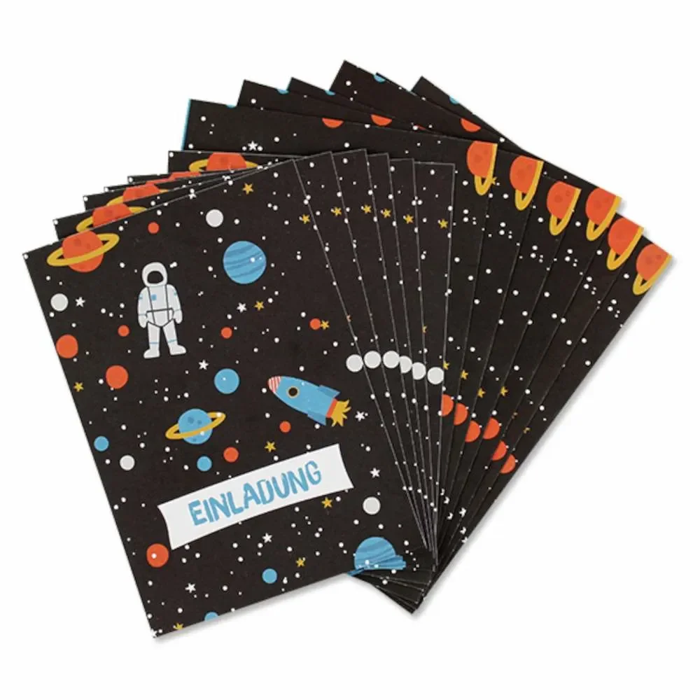 Ava & Yves Einladungskarten Set Rakete