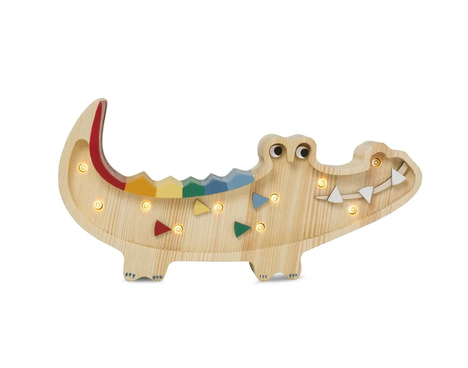 Little Lights Nachtlicht Kinder, Nachtlampe Mini-Krokodil - 100% Kiefernholz natur, Farbe: Karibisches Holz