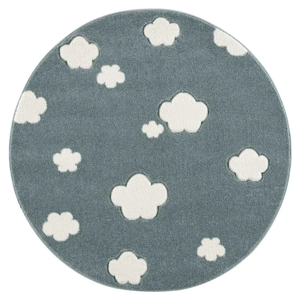 Livone Teppich rund Wolken mint