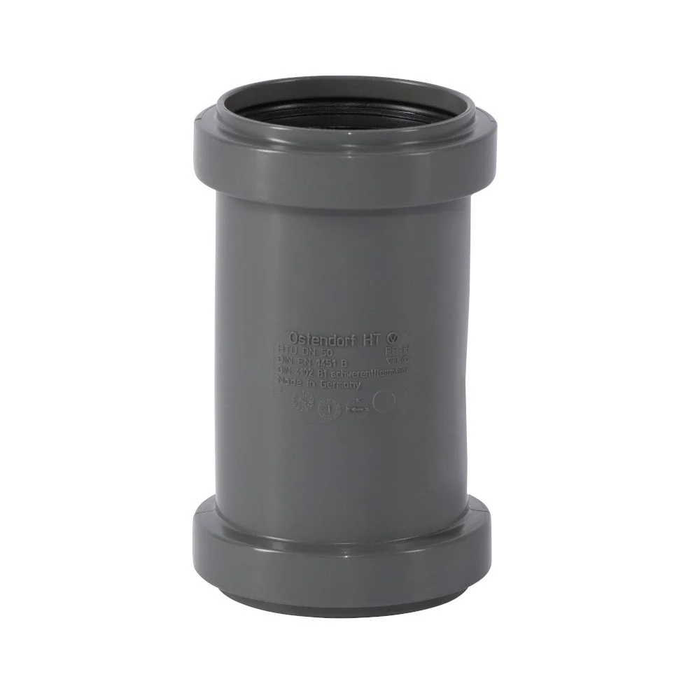 HT Rohr DN 50, Überschiebmuffe, HTsafeU, Abwasserrohr, 50mm