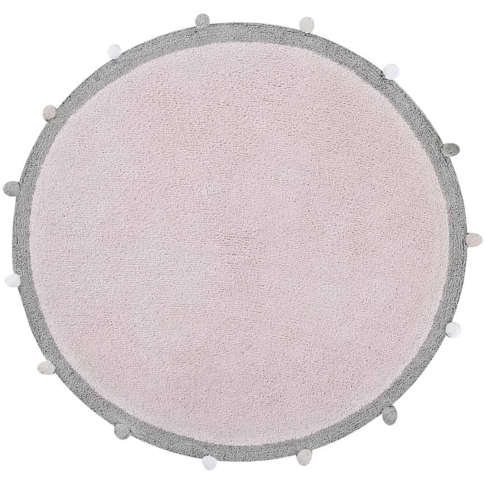 Lorena Canals Teppich rund Baumwolle Bubbly rosa