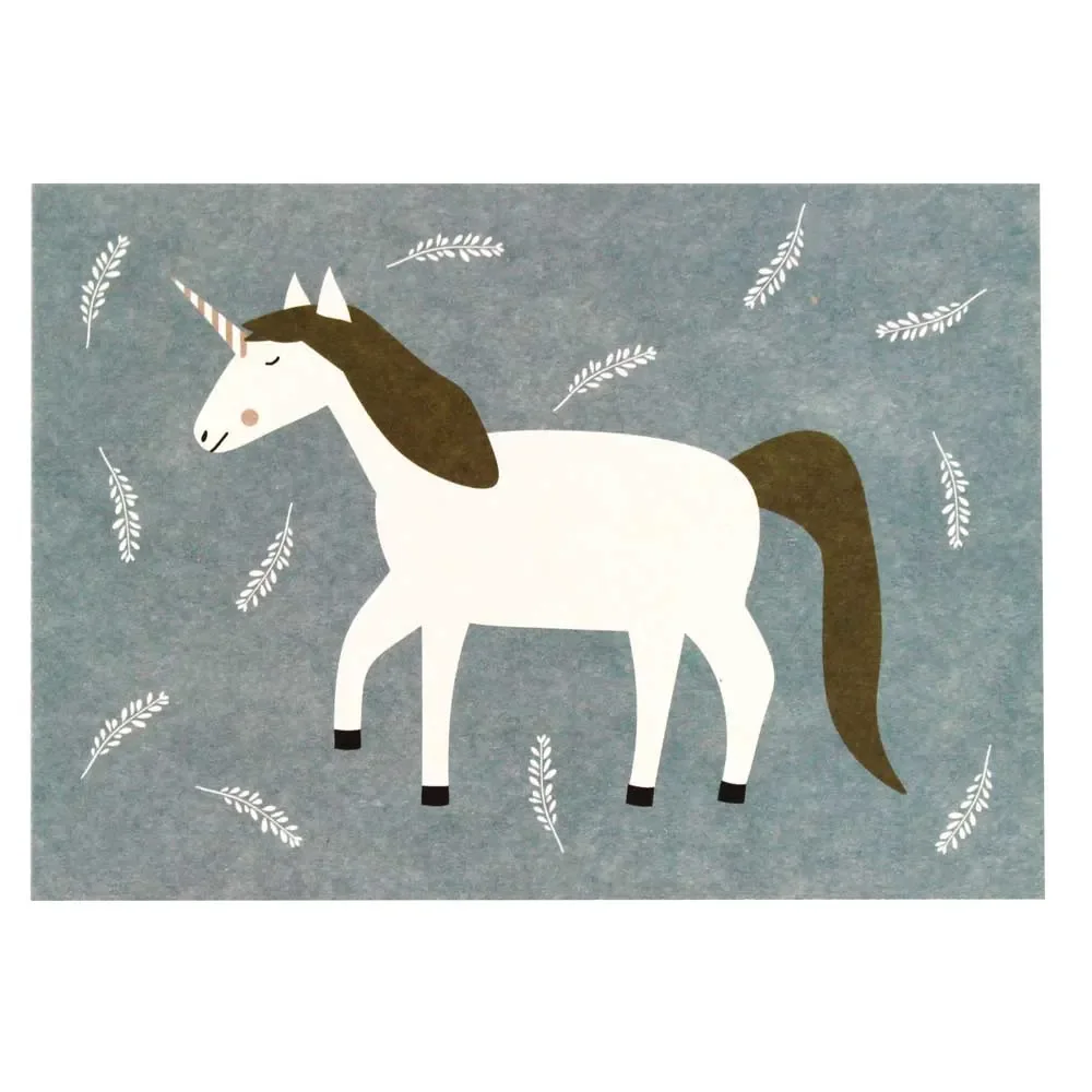 Ava & Yves Postkarte Einhorn weiss