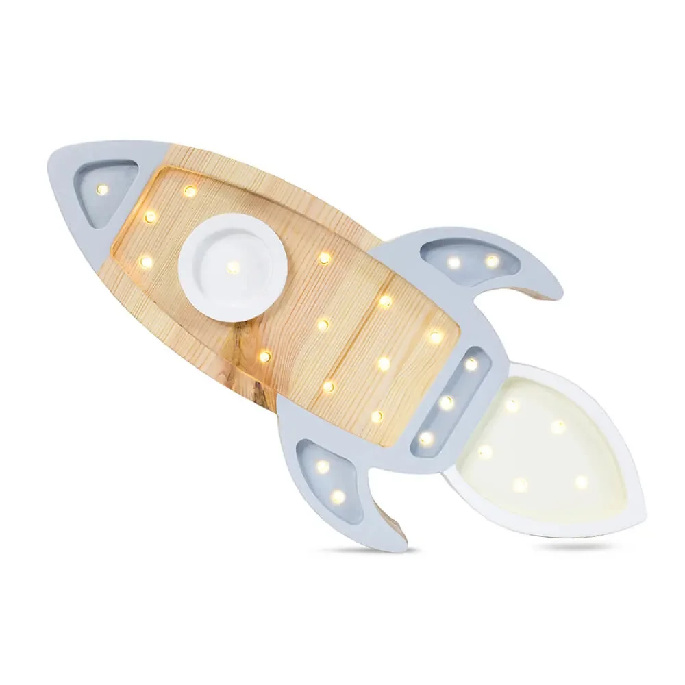 little lights Led Deko Kinderlampe Rakete grau