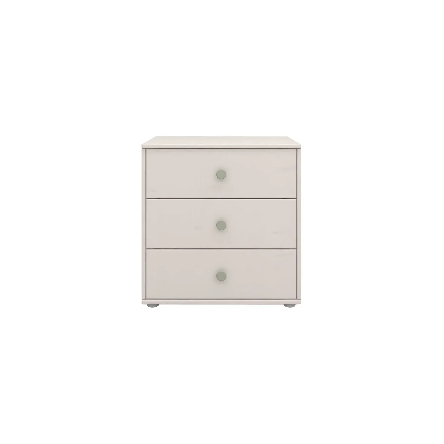 Flexa Kommode - Classic, mit 3 Schublade, 72x74,5 cm, Farbe: Grau gekalkt / Grau gekalkt / Naturgrün