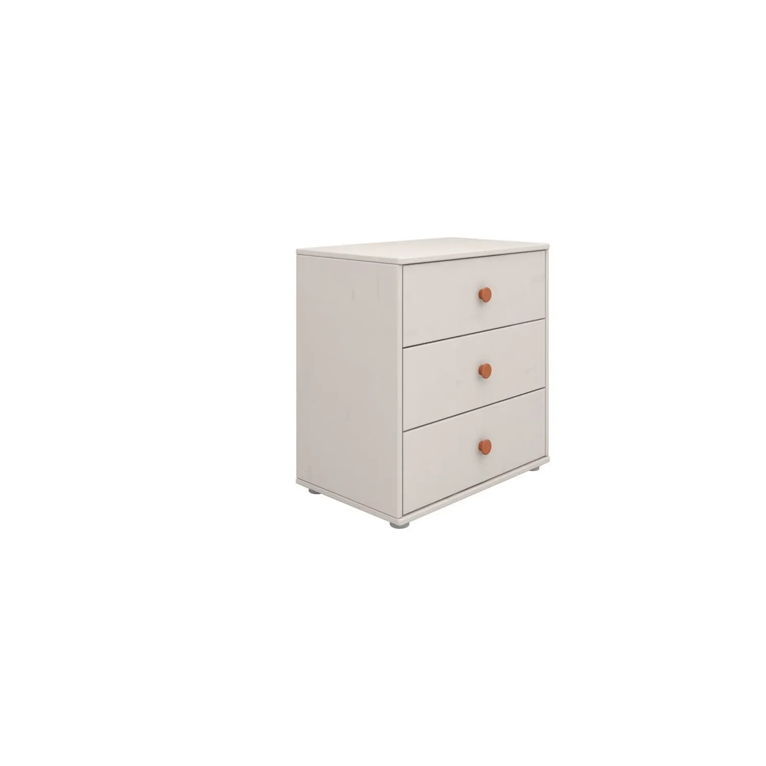 Flexa Kommode - Classic, mit 3 Schublade, 72x74,5 cm, Farbe: Grau gekalkt / Grau gekalkt / Rouge