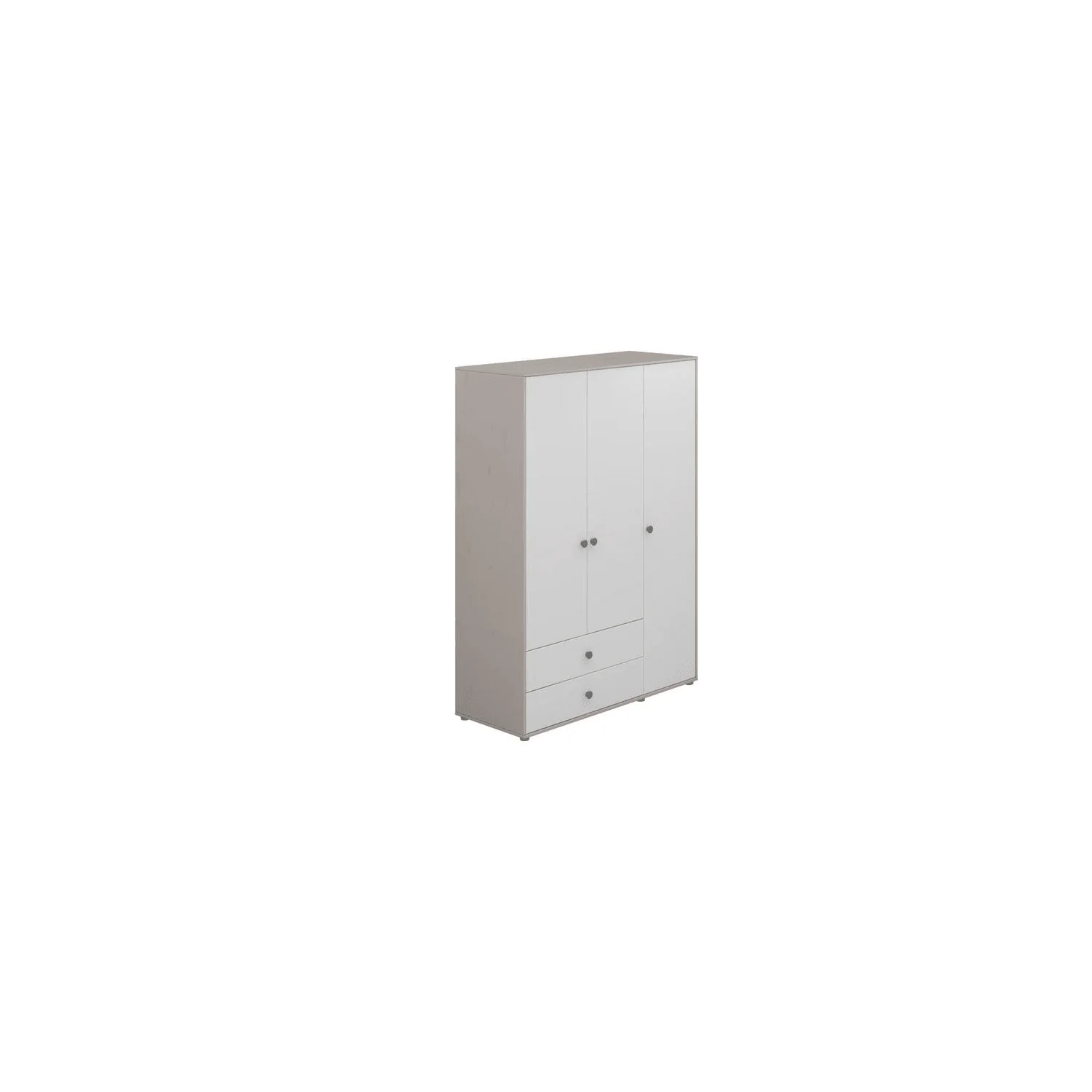 Flexa Kleiderschrank - Classic, 150x202,5 cm, Farbe: Grau gekalkt / Weiß / Türkis