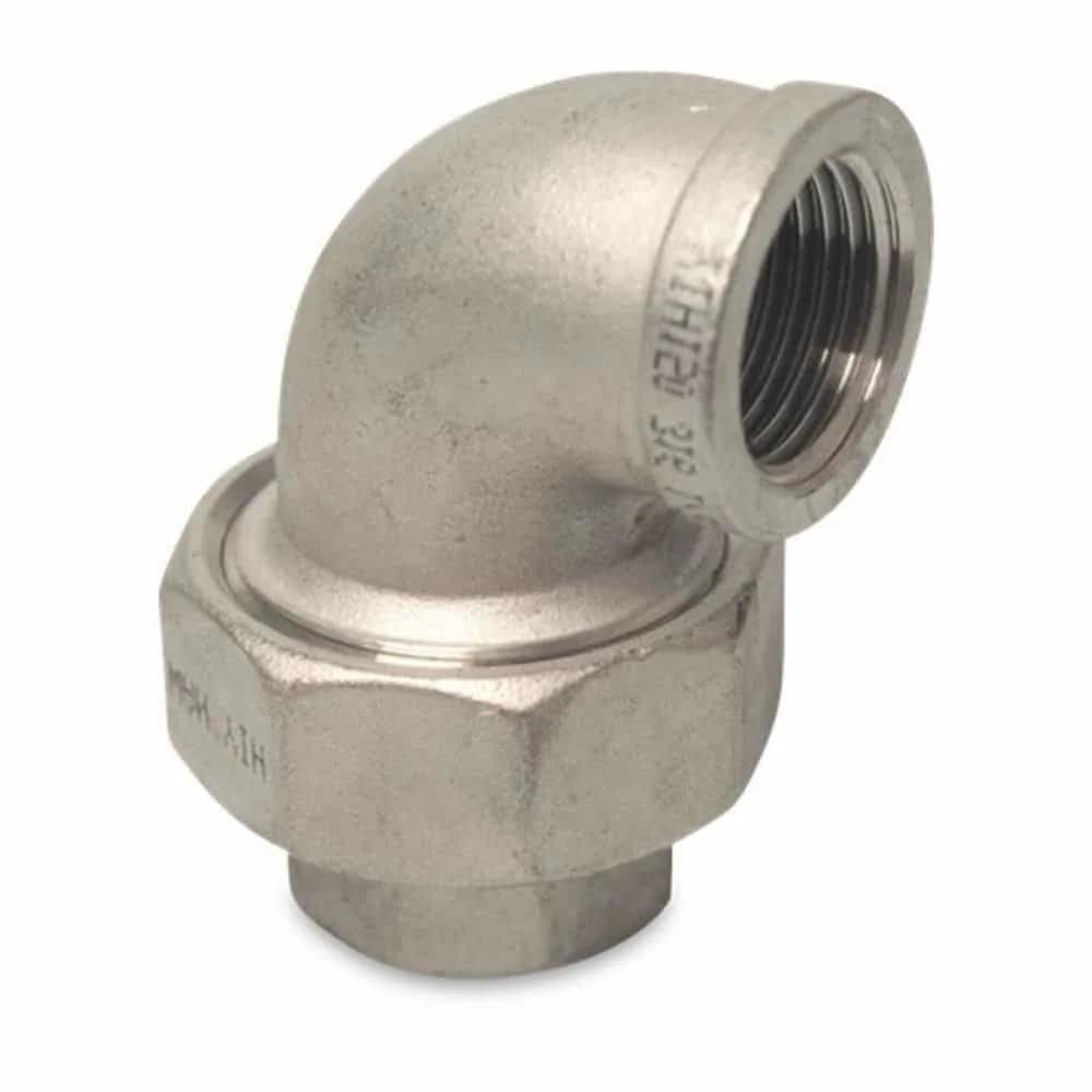 Edelstahl Winkelverschraubung, Gewindefitting 1 Zoll, V4A Winkel 90°