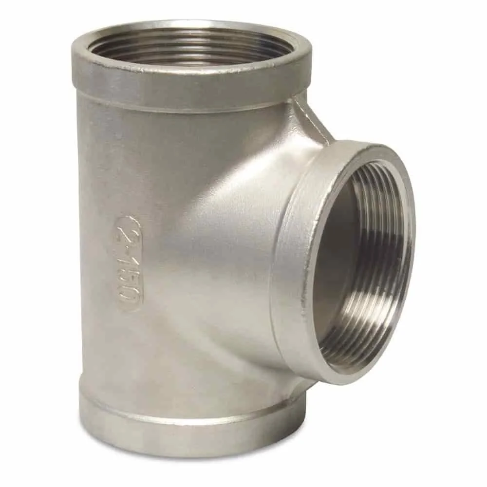 Edelstahl T-Stück, Gewindefitting Edelstahl, 1 1/2" IG, 90° Winkel, V4A