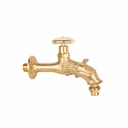 Auslaufventil Nostalgie Drachenkopf, Handrad, 1/2 Zoll, Messing poliert