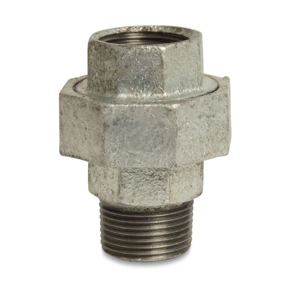 Tempergussfitting, Gewindefitting, Verschraubung Konisch 1/2 Zoll IG x AG