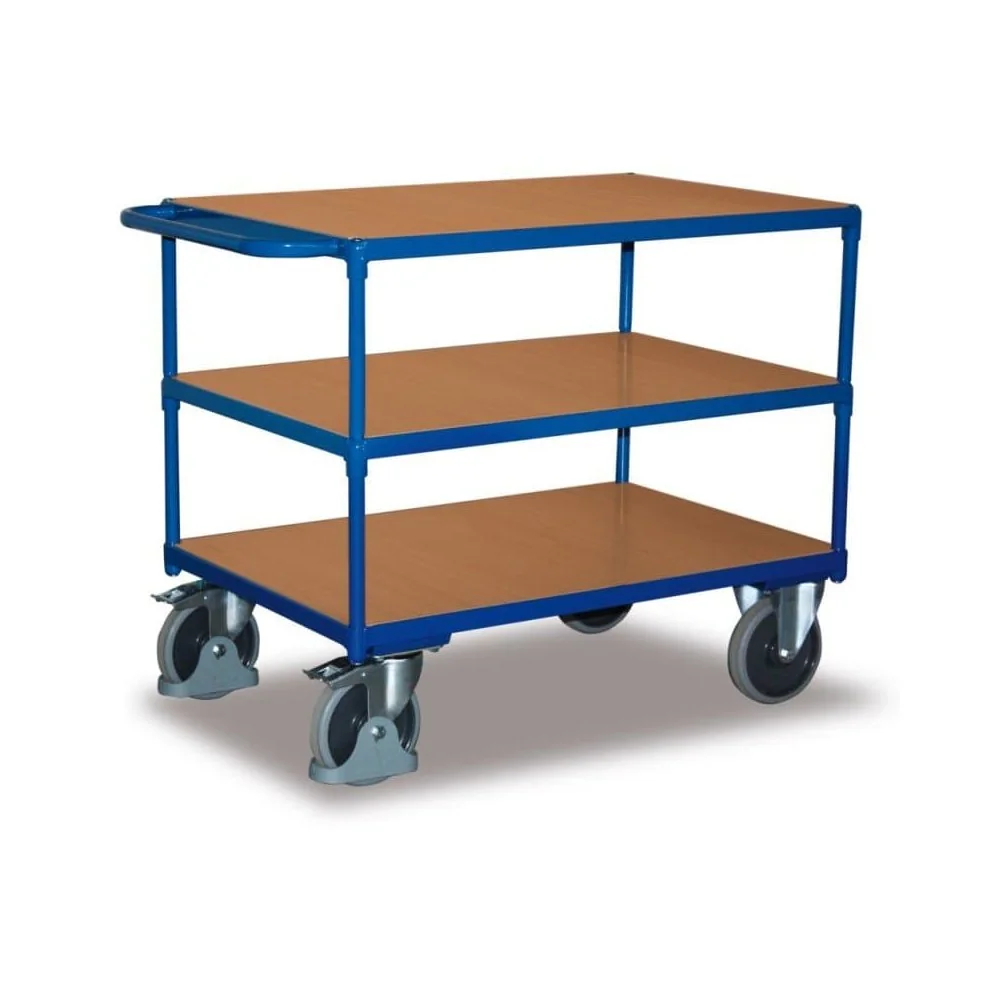 Transportwagen 400 kg, Schwerlast Tischwagen, 3 Ladeflächen, Stahl