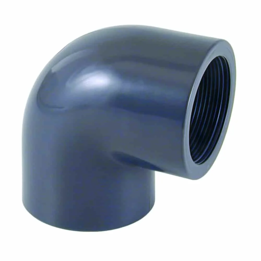 PVC Winkel 90 Grad, PVC-U Winkel, 1 Zoll IG, PN10