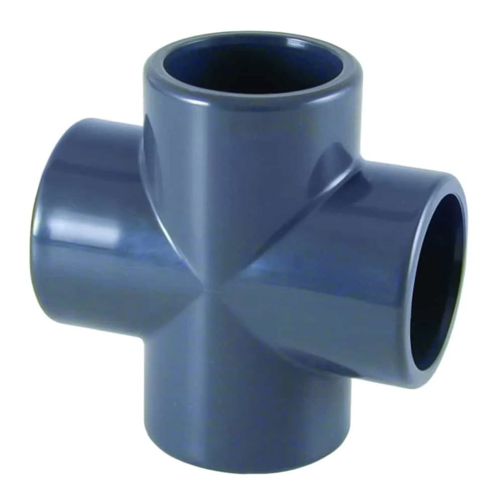 PVC Fittings, PVC Rohrverbinder, PVC-U Kreuz Muffe 25 mm PN16, Hart PVC Fitting