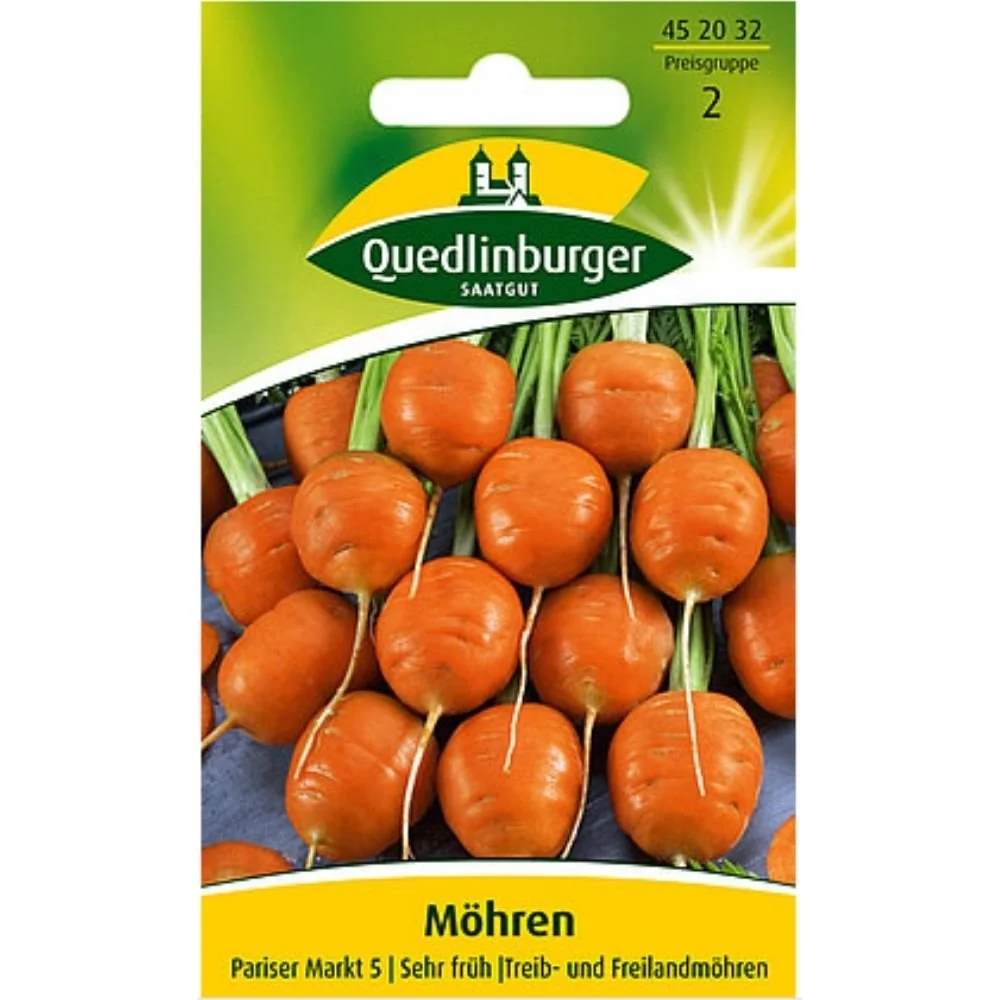 Möhren säen, Pariser Karotten Saatgut, runde Möhren