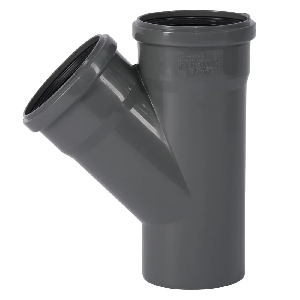 HT Abzweig 110, 45 Grad, Abwasserrohr, DN 110