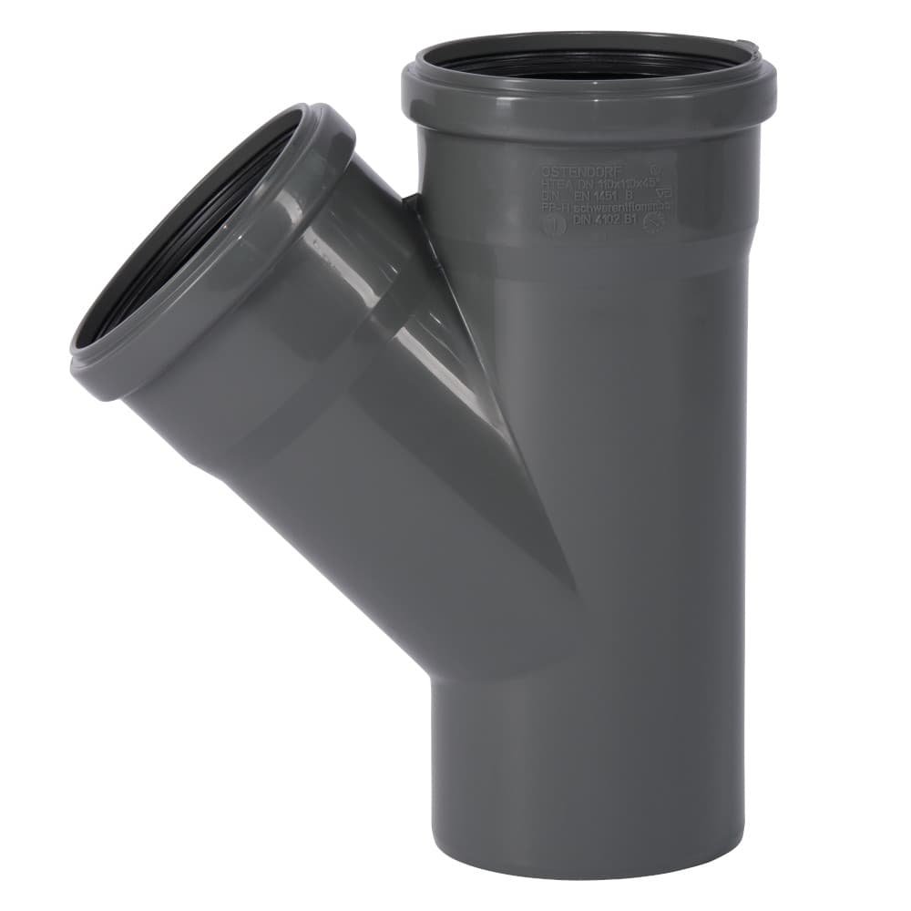 HT Abzweig 110, 45 Grad, Abwasserrohr, DN 110