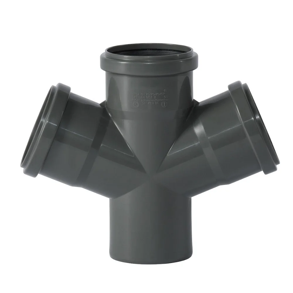 HT Rohr 75, Doppelabzweig 75/75/75, 67 Grad, Abwasserrohr