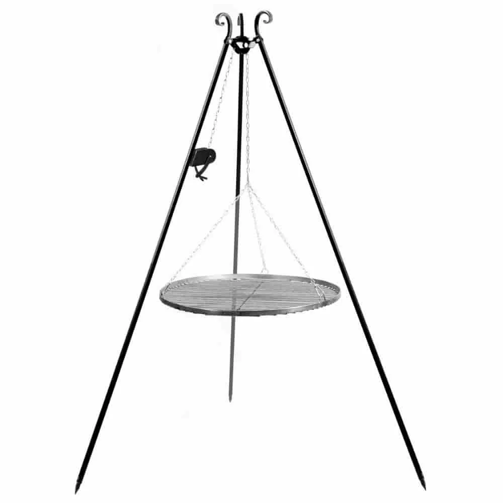 Schwenkgrill, Grill mit Dreibein, 180cm, Grillrost 50cm, Kurbel, Gartengrill