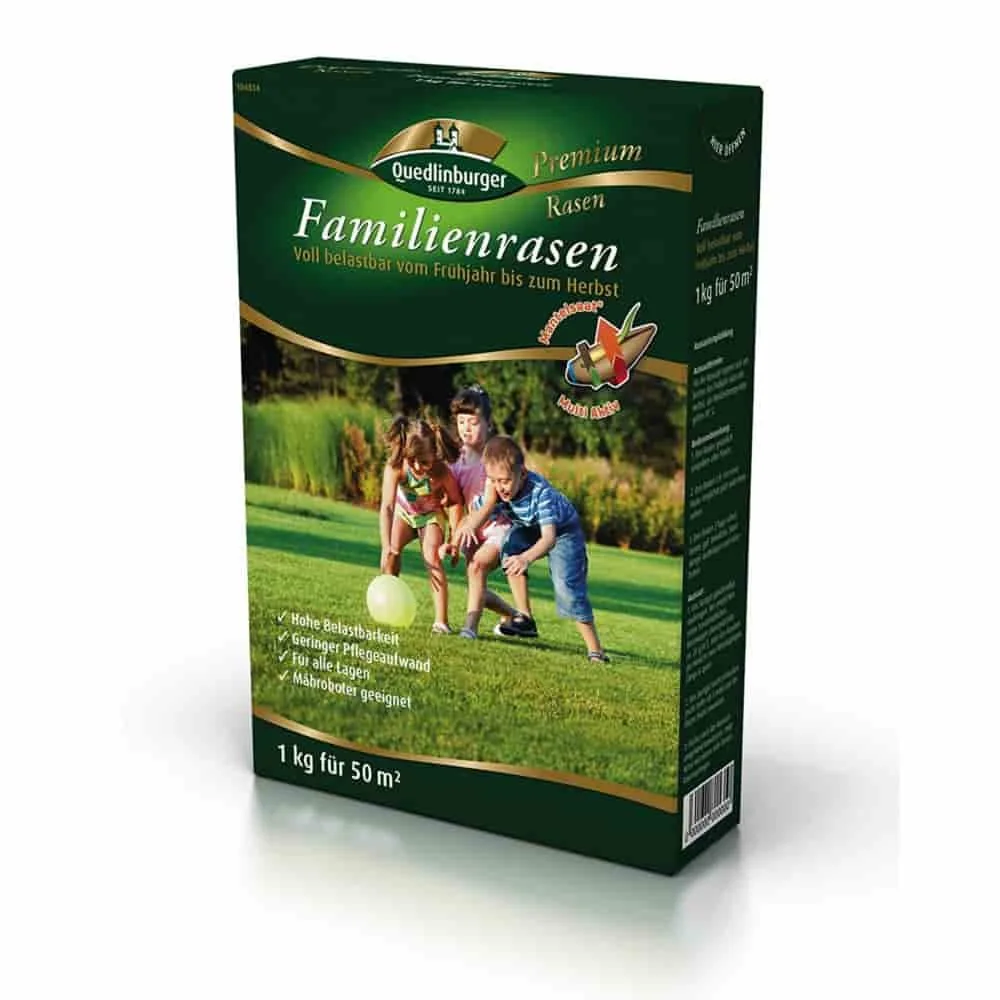 Familienrasen 1 kg Mantelsaat, strapazierfähiger Rasen