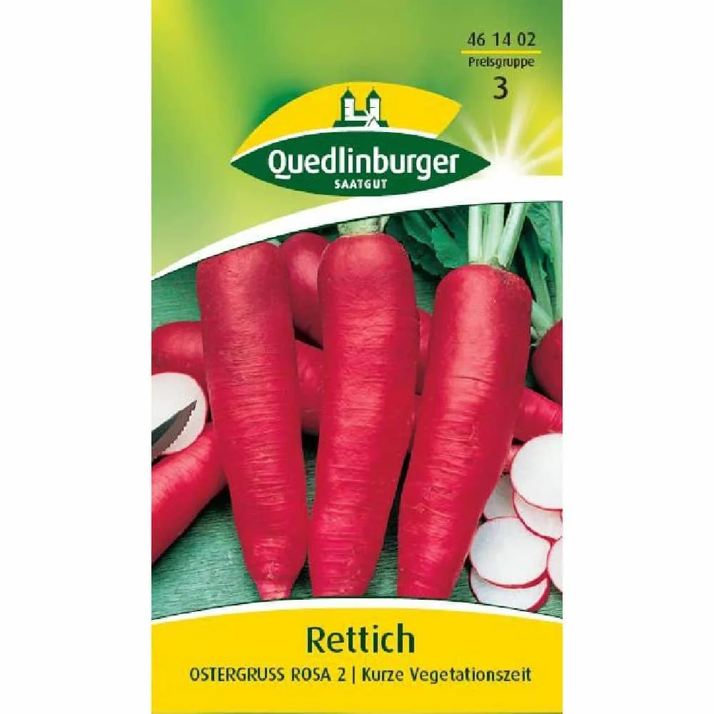 Rettich säen, Ostergruss, rosa Rettichsorten