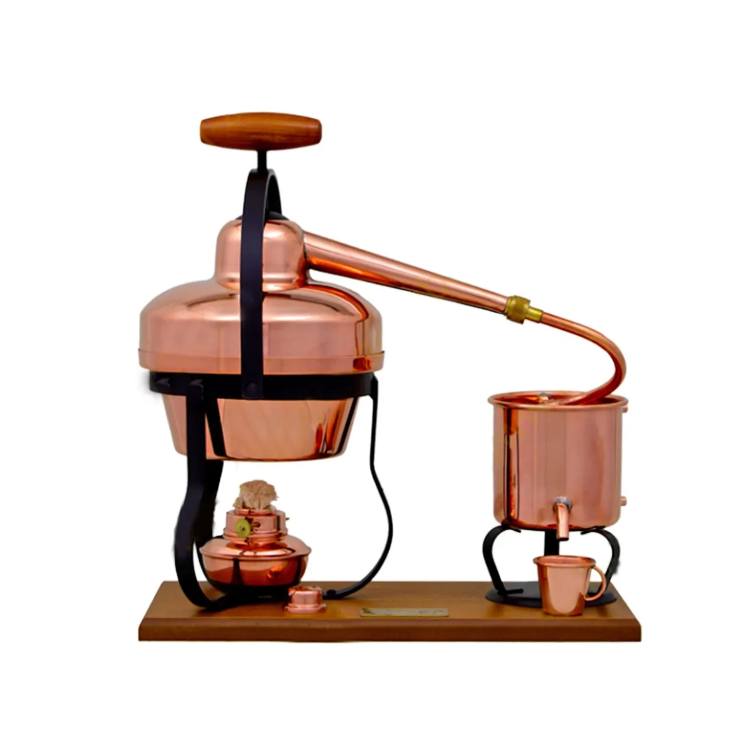 Destille, Destilliergerät, Destillationsapparatur - mit Spiritusbrenner, 1,25L