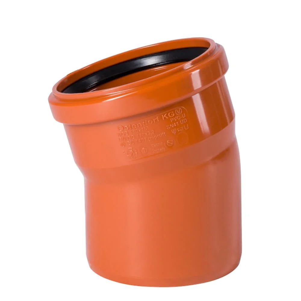 KG Bogen 160, 15 Grad, Abwasserrohrbogen, Kanalrohrbogen