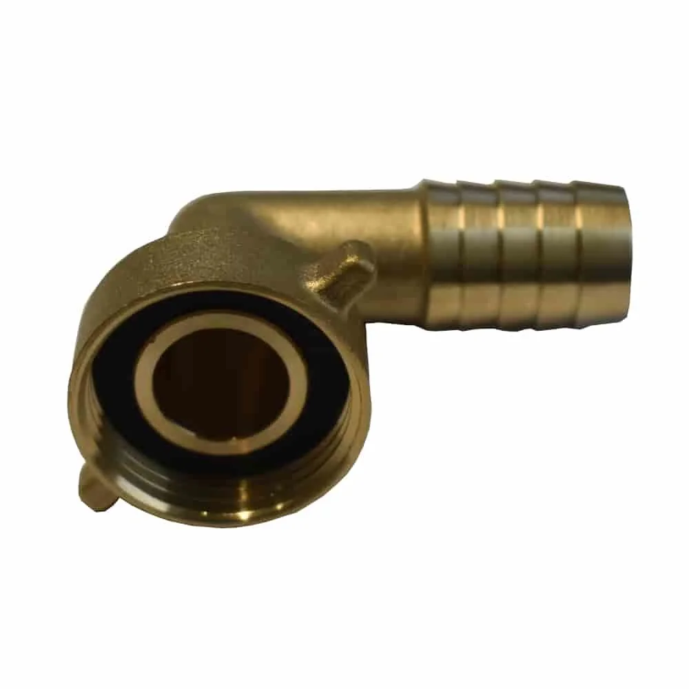Schlauchverschraubung Messing, 1 Zoll Winkel, 19 mm Schlauchanschluss