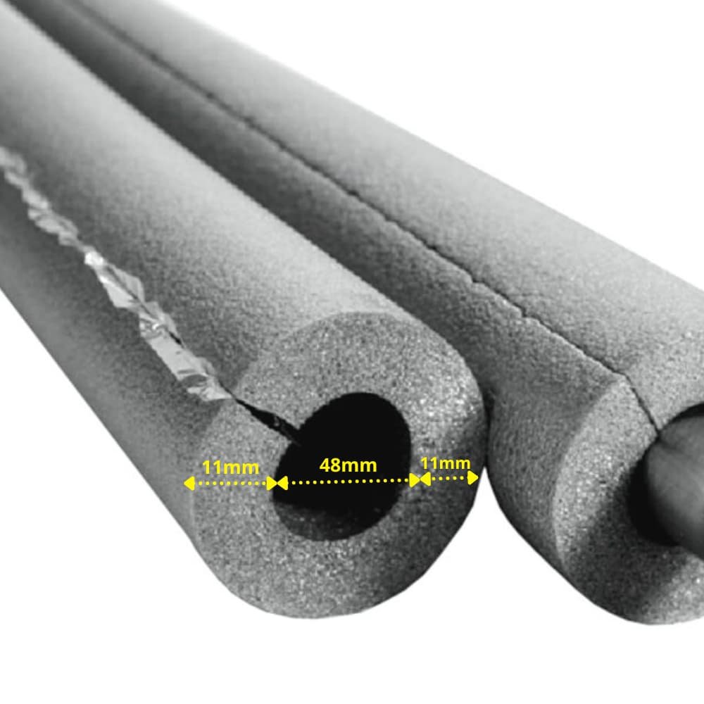 Rohrisolierung Kautschuk selbstklebend, 48mm, 10mm, 2m, flexibel Rohrisolierung