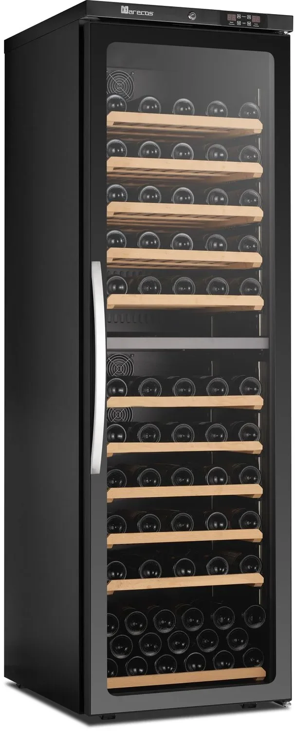 Weinkühlschrank - CV 450 PV 2T, 465L, 2-Zonen Glastür - Getränkekühlschrank mit LED-Beleuchtung & Digitalthermostat (Schwarz)