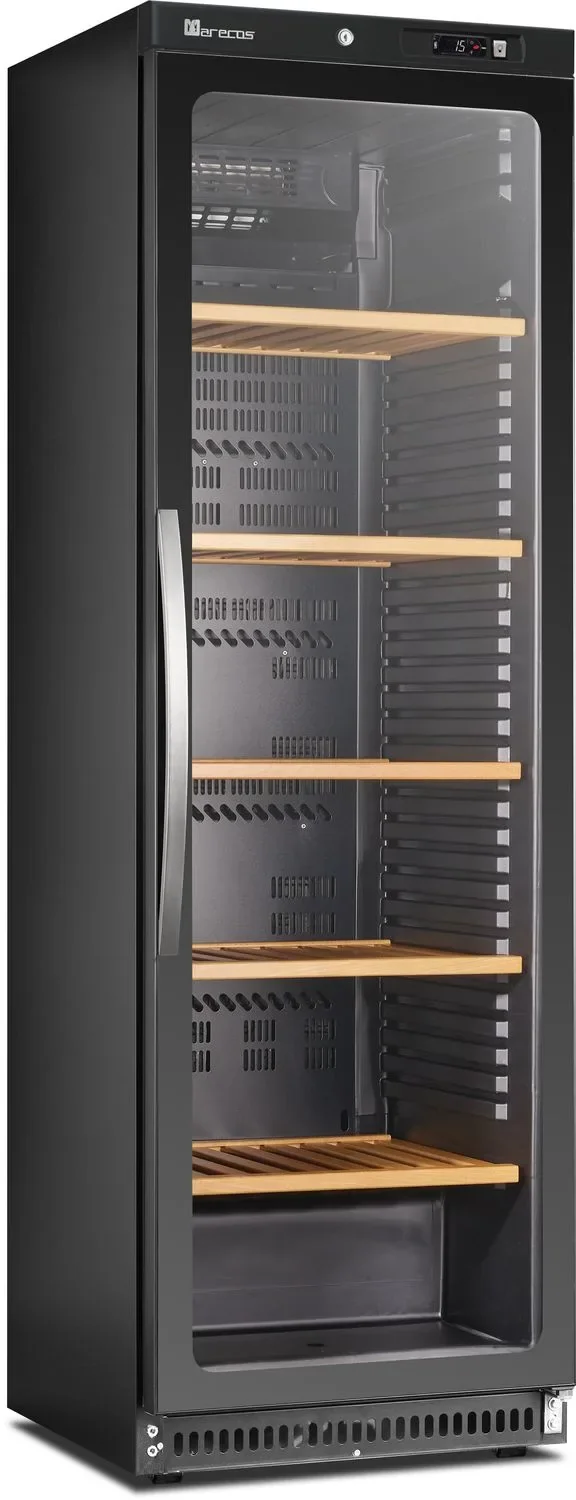 Getränkekühlschrank, Weinkühlschrank - CV 430 PV - 130 Flaschen | Edeler Schwarzstahl | LED-Beleuchtung | Energieeffizient B