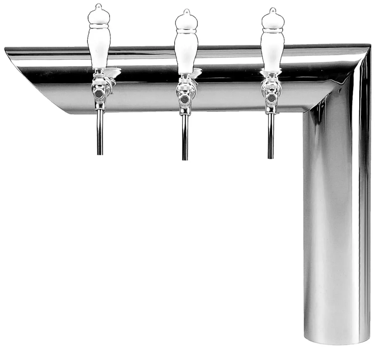 Schanksäule, Bierzapfsäule 4-leitig, CNS Matt - Geschliffen, Elegante & Hochwertige für Bars & Restaurants