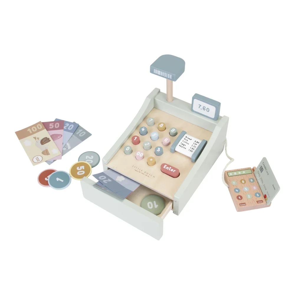 Little Dutch Holz Spielzeugkasse mit Scanner mint