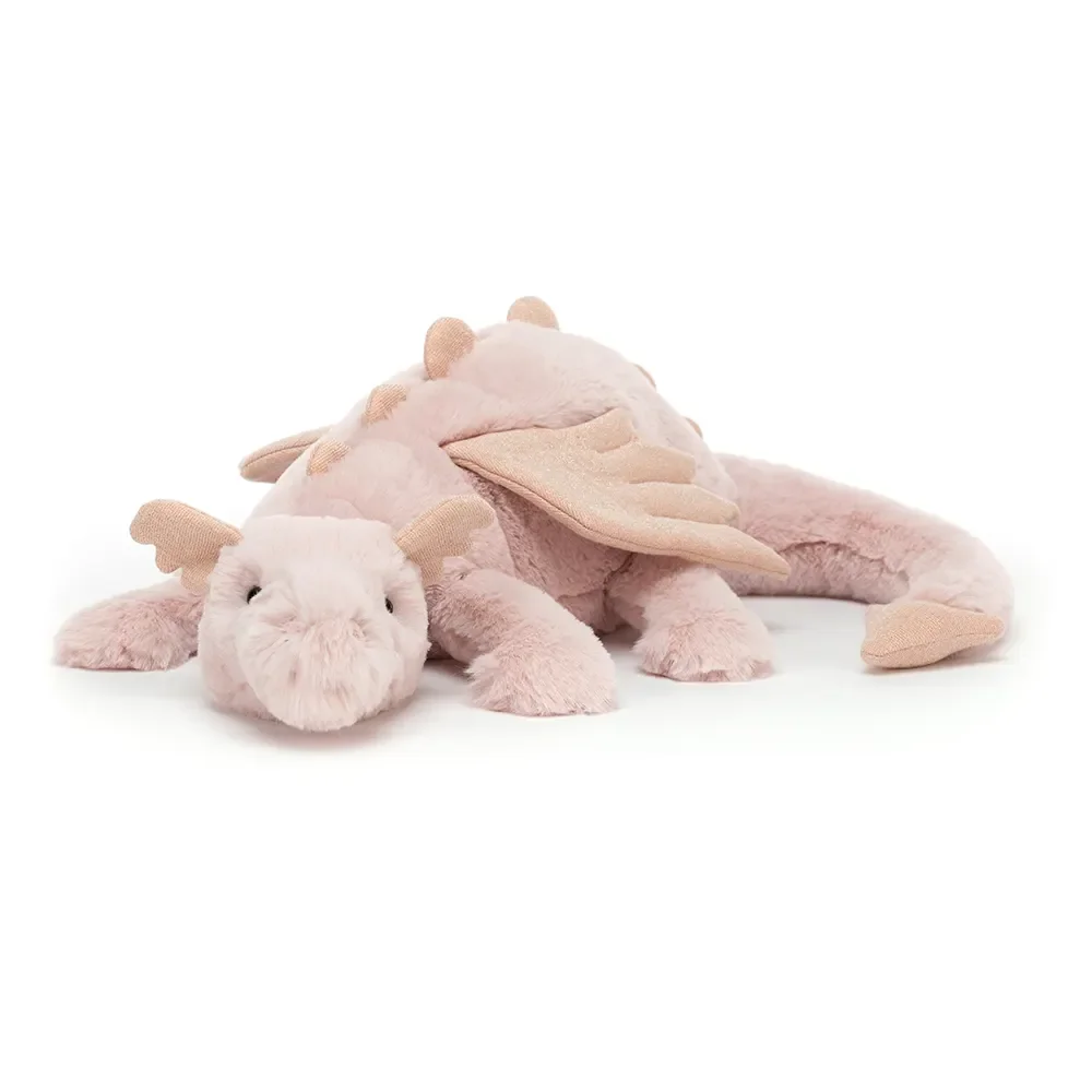 Jellycat Kuscheltier, Plüschtier, Stofftier - Rose Dragon, Größe: Mittel - H12 X B50 CM