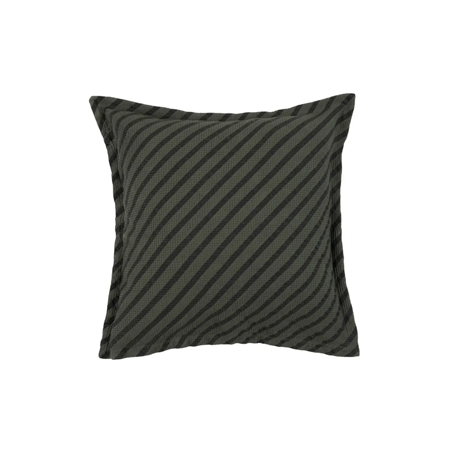 Nobodinoz LANDSCAPE Kissen - Waffelmuster, 45 x 45 cm, Farbe: Streifen Vetiver