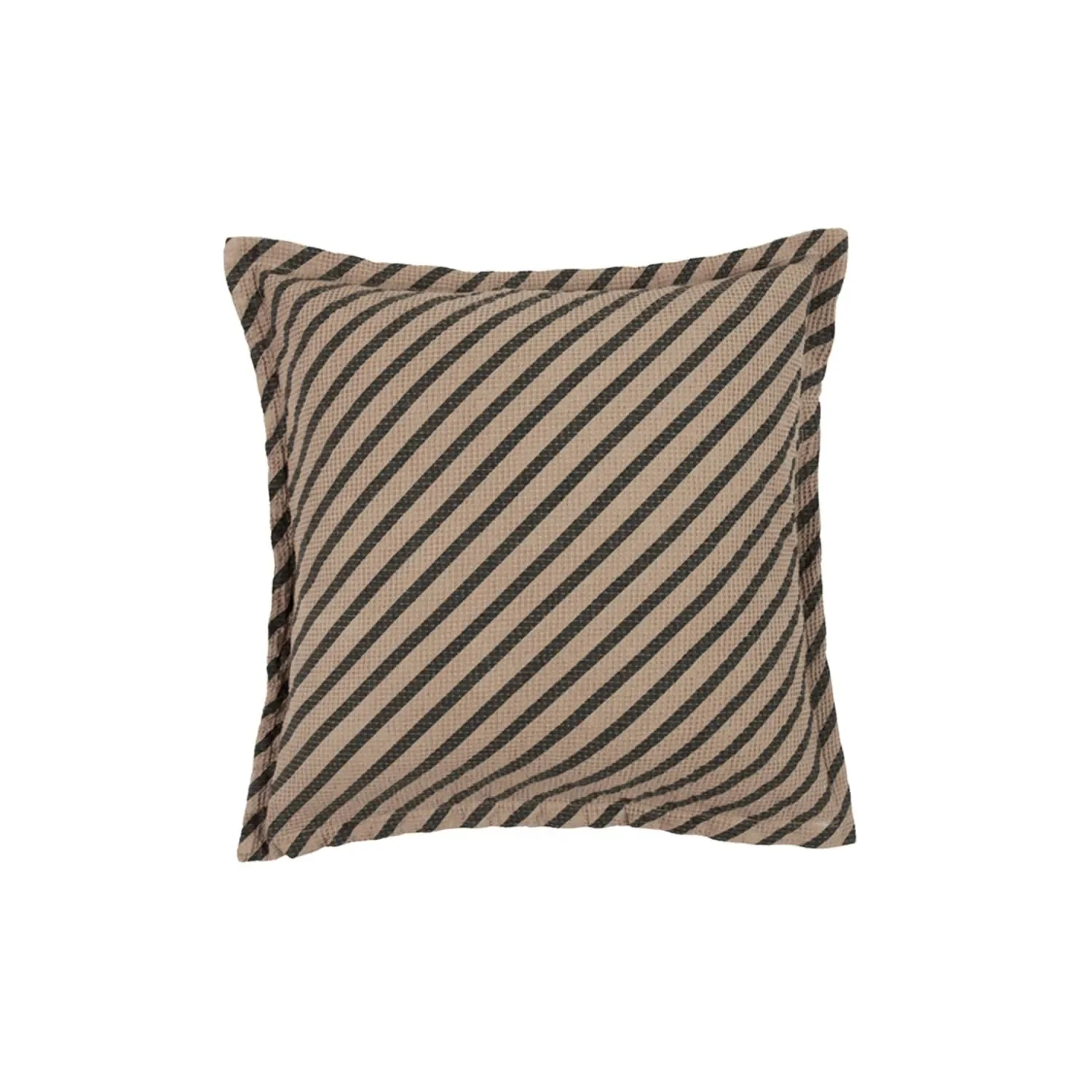 Nobodinoz LANDSCAPE Kissen - Waffelmuster, 45 x 45 cm, Farbe: Streifen Sesam