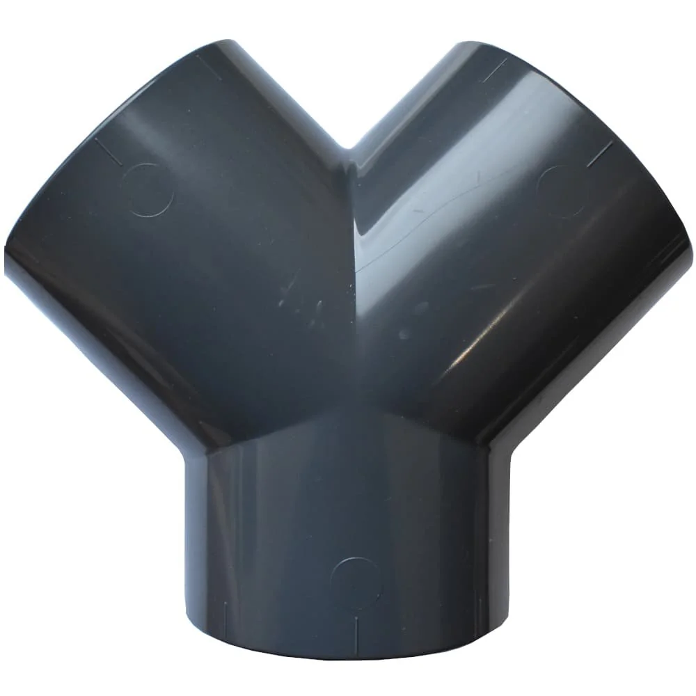 PVC Fitting 50mm, PVC Y Stück, PN16, Hart PVC Fitting