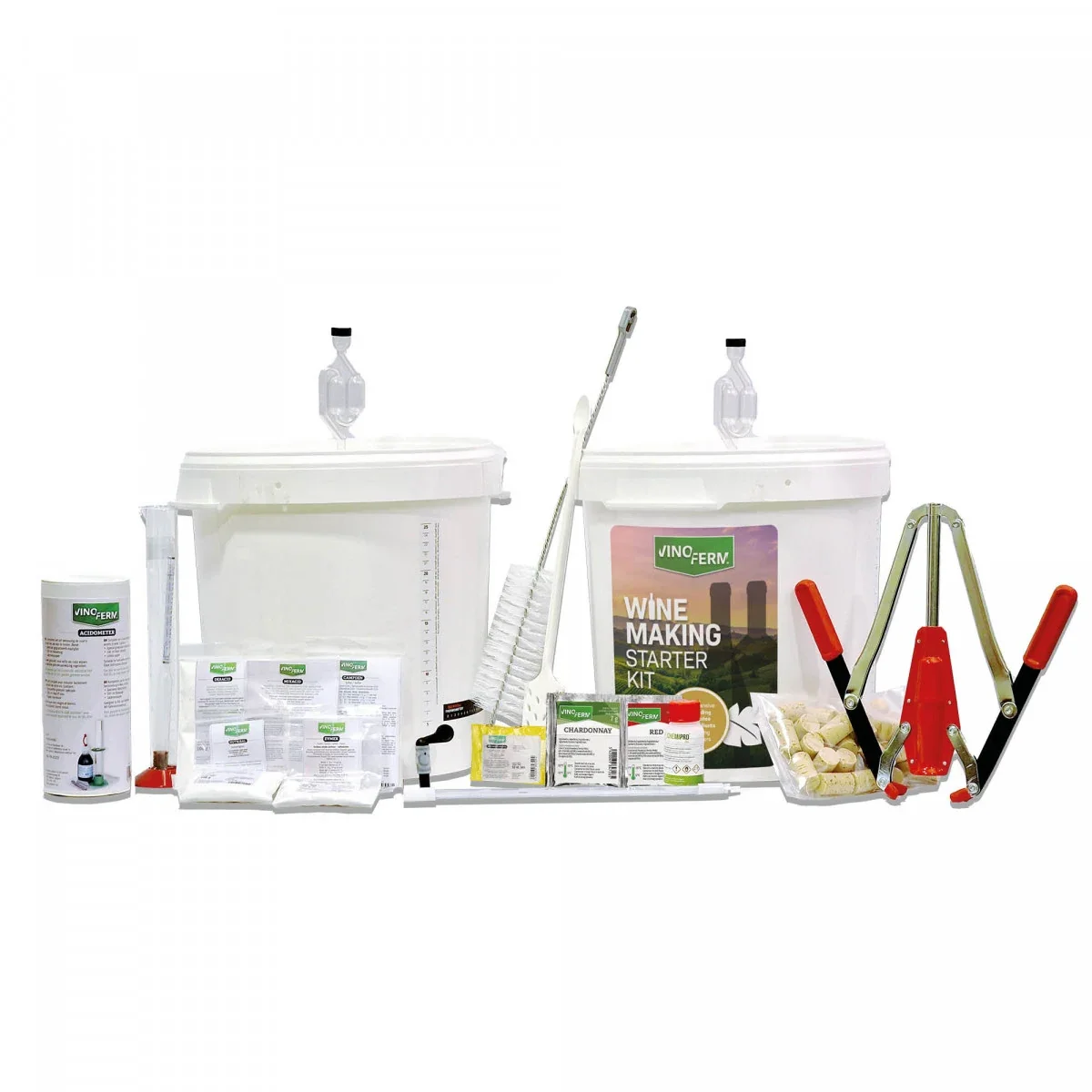 Wein selber machen Set, Rotwein & Fruchtwein selber herstellen Set - Startpaket MAXI mit Anleitung, Sprache der Anleitung: Deutsch