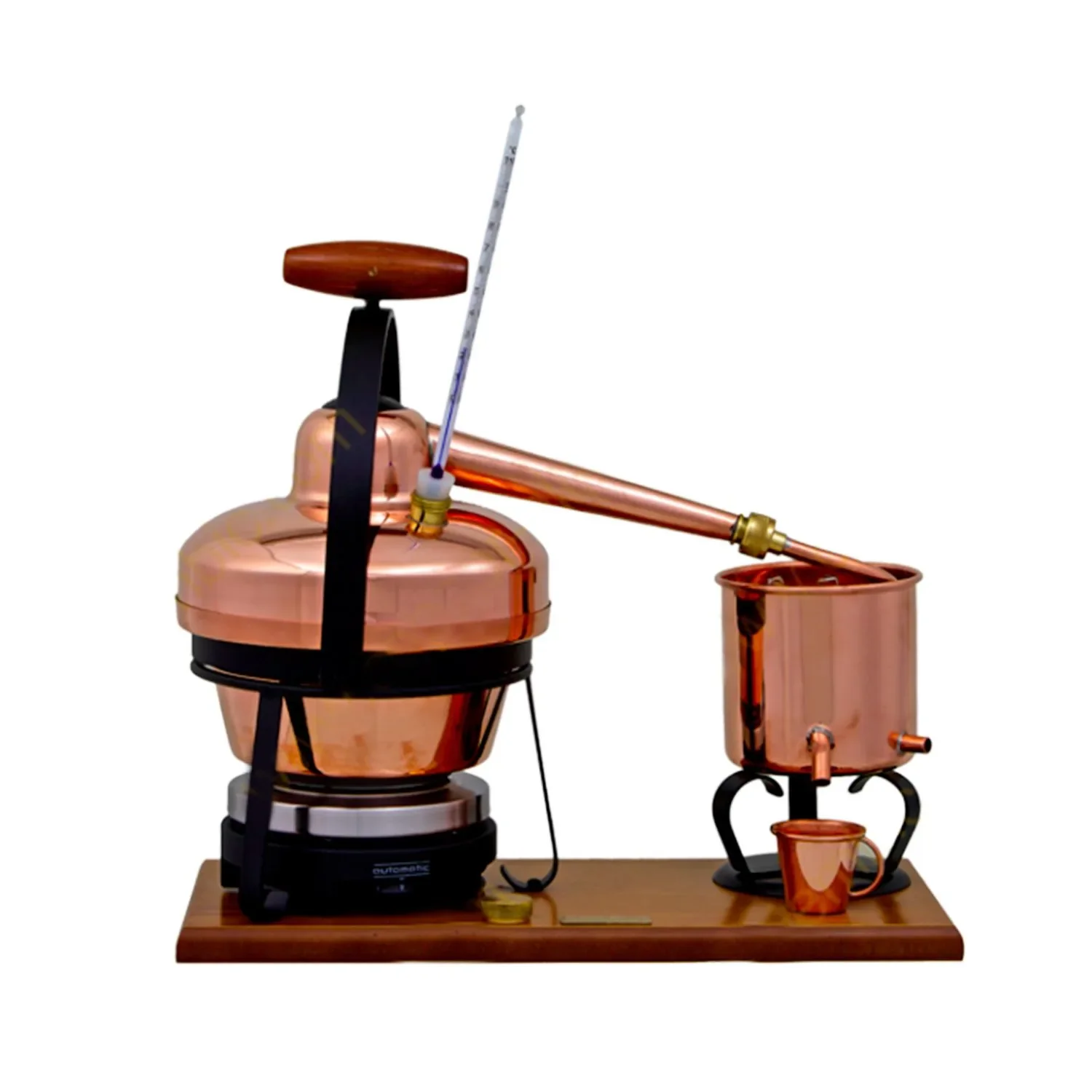 Destille, Destilliergerät, Destillationsapparatur - Premium, mit Elektrischer Kochplatte und Thermometer, 1,25L
