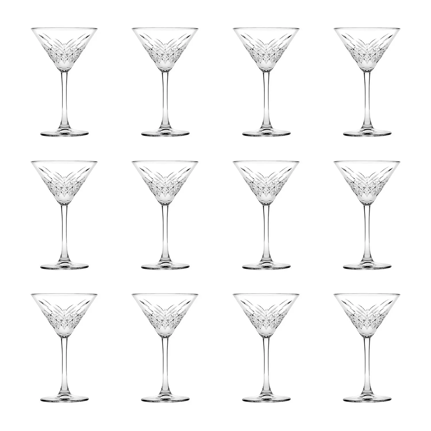 Cocktailgläser, Trinkgläser - 12er-Set, Timeless, 230 ml - Robust & Elegant | Ideal für Partys & Events