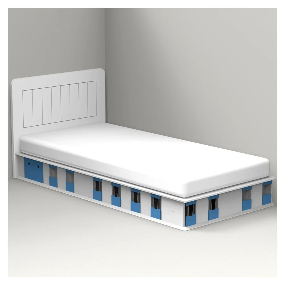 Mathy by Bols BOXES Kinderbett 1 Seite Stall blau 90 x 190