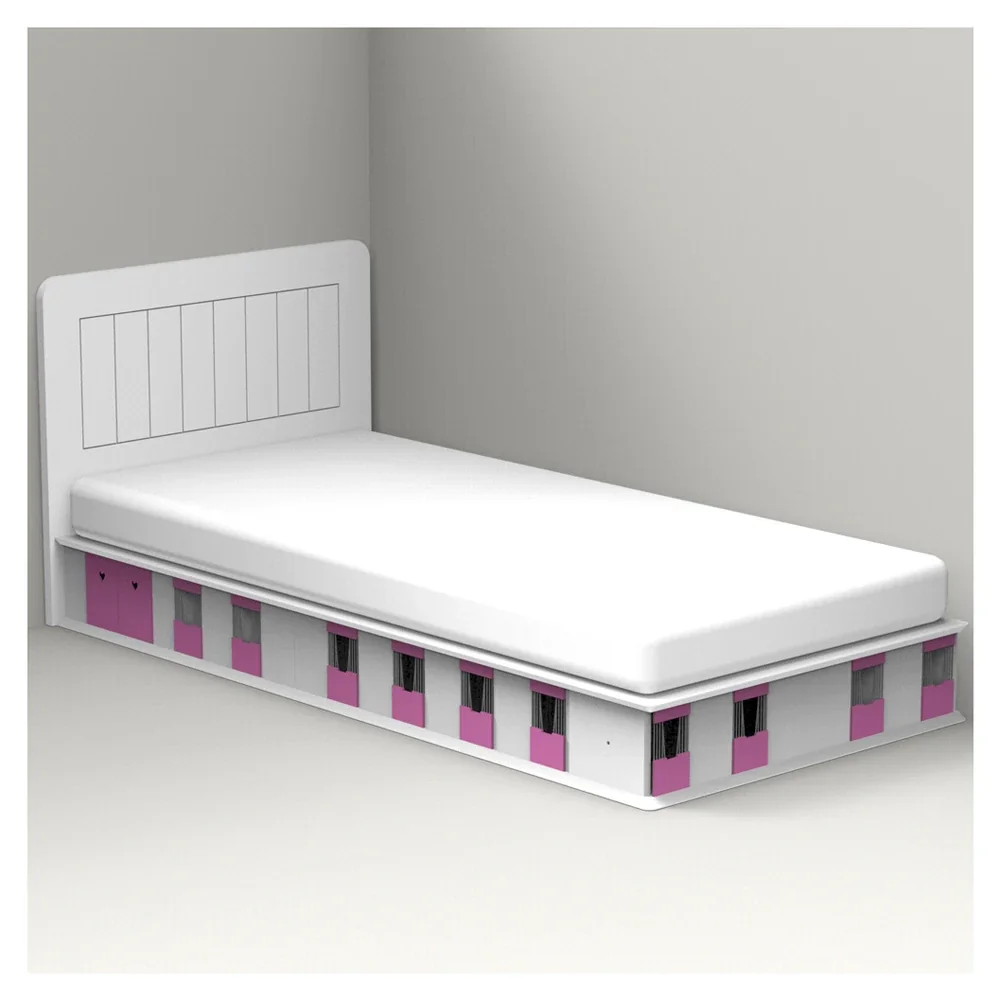 Mathy by Bols BOXES Kinderbett 1 Seite Stall rosa 90 x 190