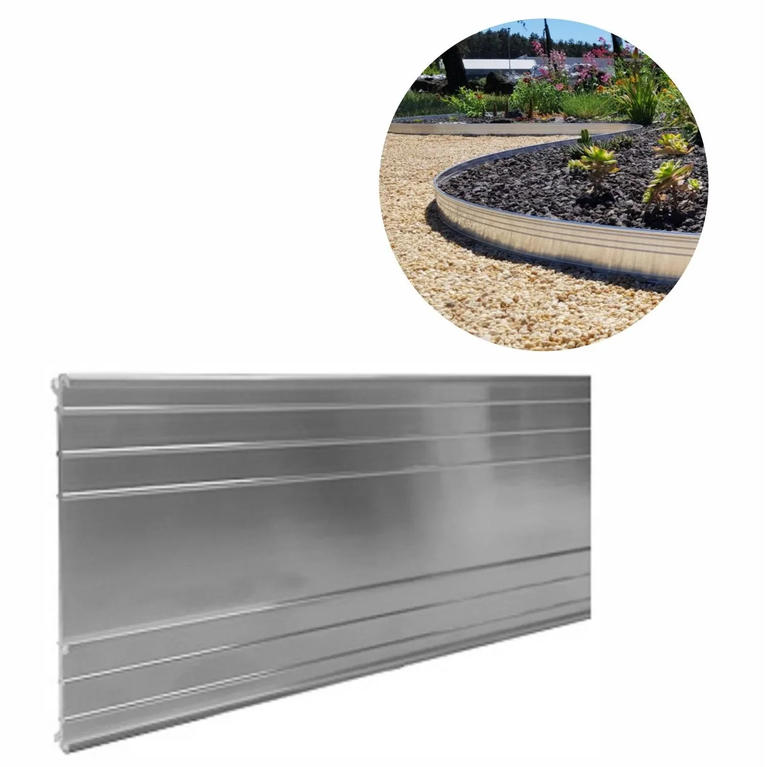 Ultra Starke Alu Rasenkanten 24cm x 100cm | Beeteinfassung | Beetumrandung | Beetbegrenzungen