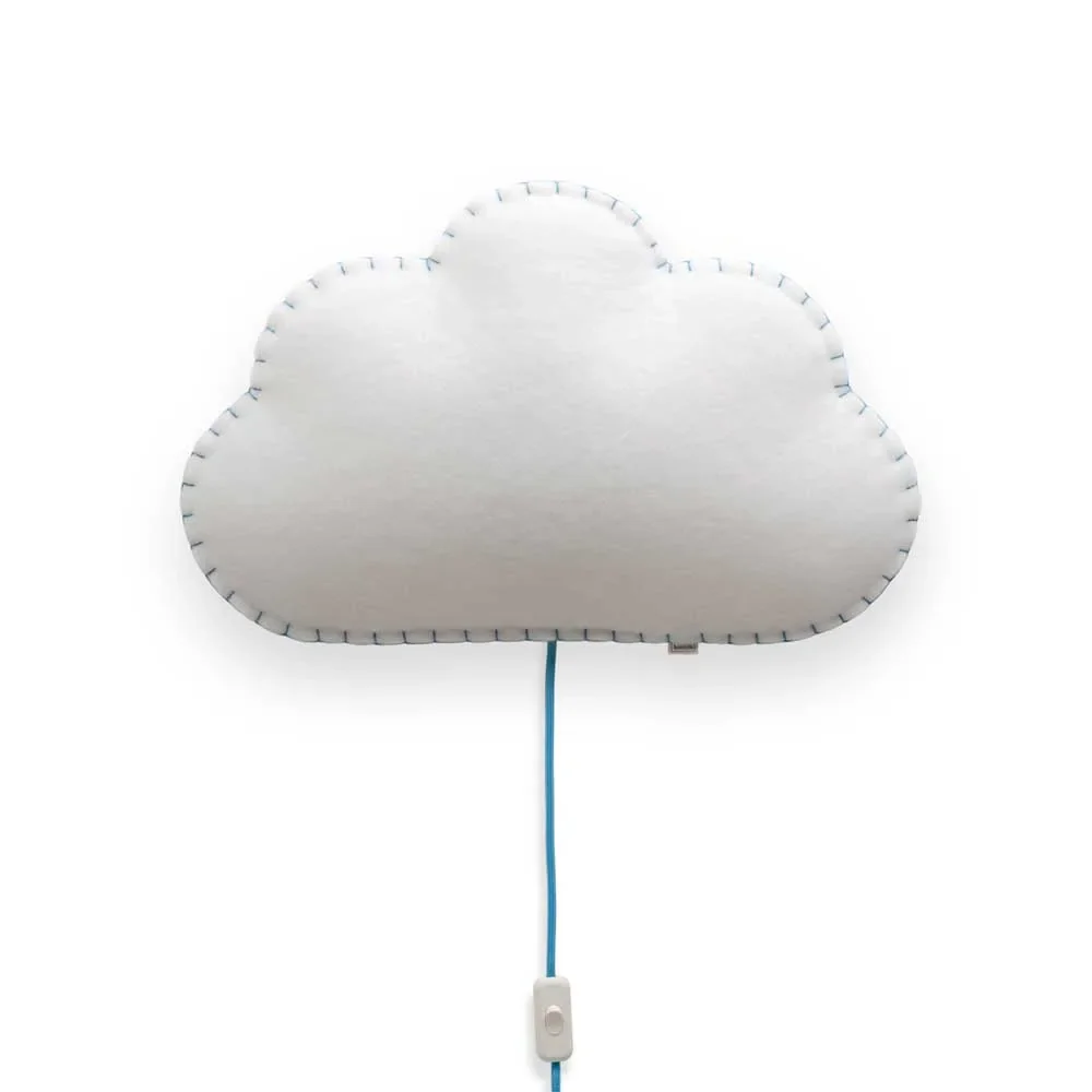 Buokids Softlampe Nachtlicht/Wandlampe Wolke, Ausführung: Schnur & Stecker; Farbe der Naht: grau