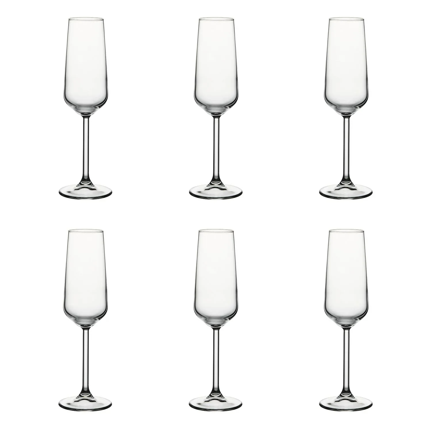 Champagnergläser, Sektgläser - Allegra: 6er-Set, Kristallglas, 195ml