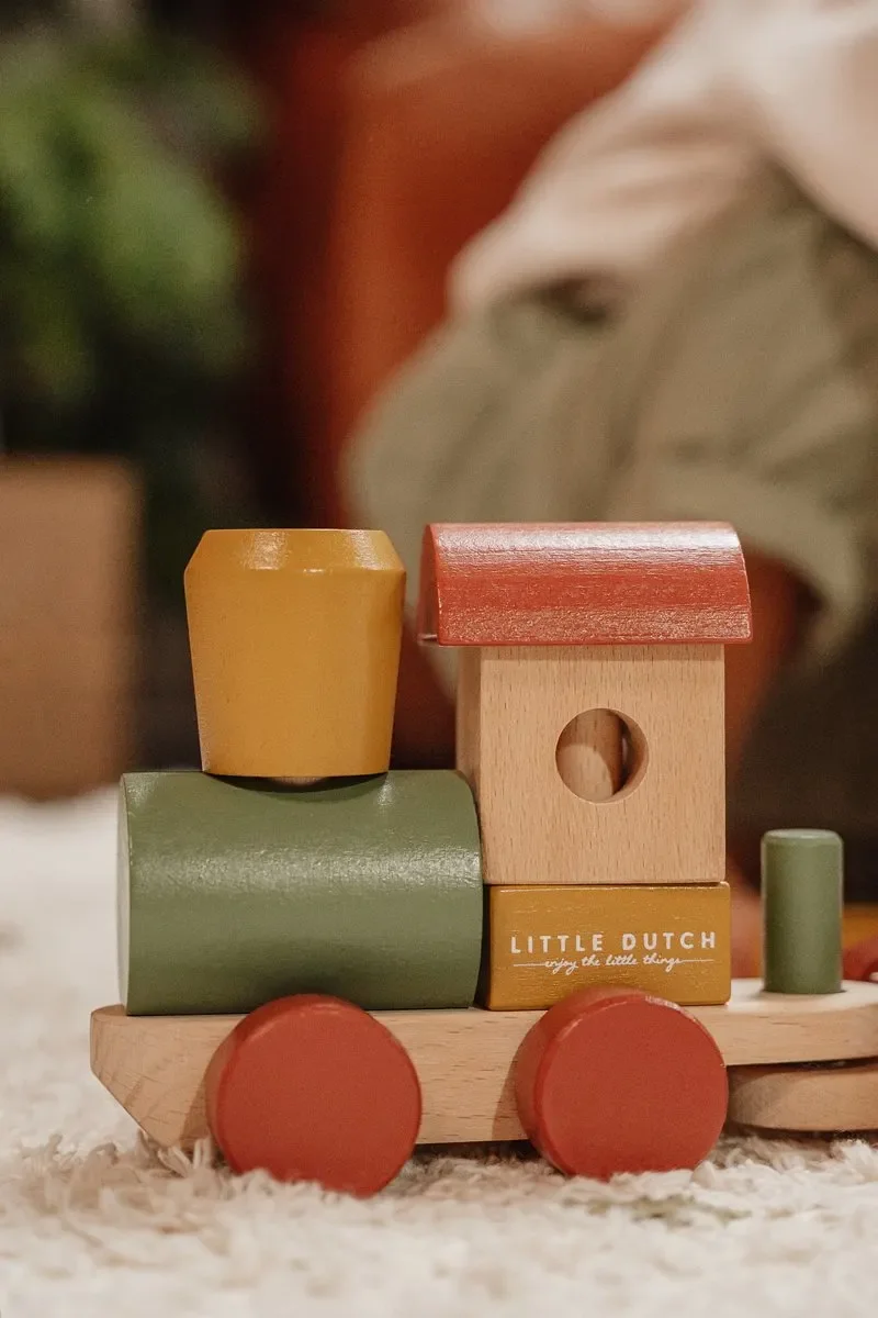 Little Dutch Spielzeug, Stapelzug Weihnachten Holz
